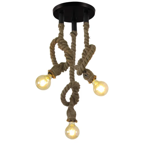 BARCO DE CORDA DE LÂMPADA DE TETO 3 LUZES