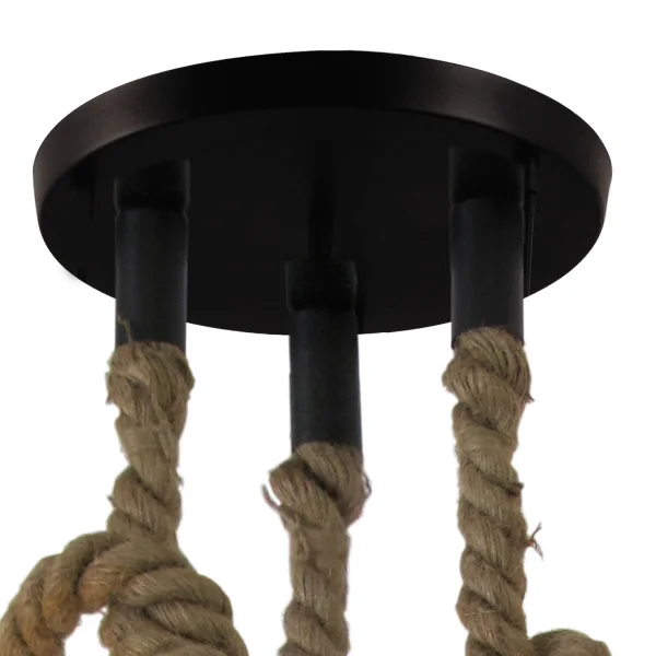 BARCO DE CORDA DE LÂMPADA DE TETO 3 LUZES