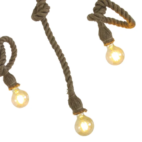 LÂMPADA DE TETO 3 LUZES DE CORDA DE BARCO