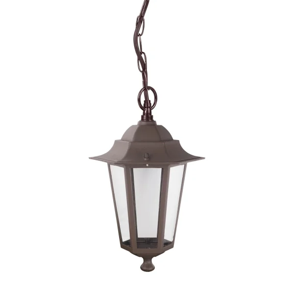 LÂMPADA PENDENTE EXTERIOR FERRUGEM MARROM HEXAGONAL LÂMPADA PENDENTE EXTERIOR FERRUGEM MARROM HEXAGONAL