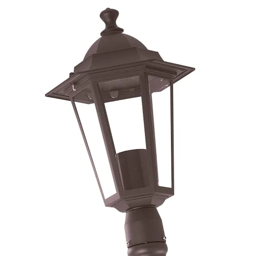 LANTERNA PÉ EXTERIOR FERRUGEM MARROM HEXAGONAL