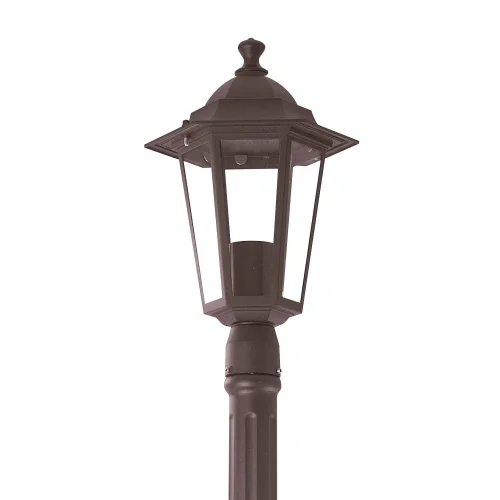 LANTERNA PÉ EXTERIOR FERRUGEM MARROM HEXAGONAL