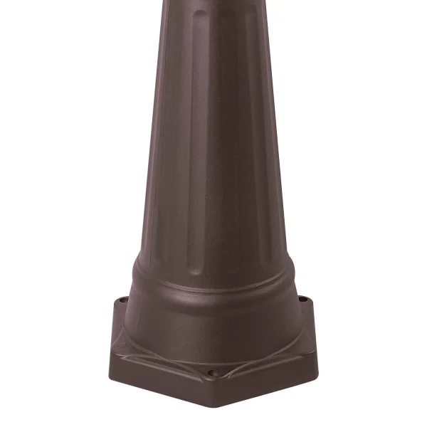 LANTERNA PÉ EXTERIOR FERRUGEM MARROM HEXAGONAL