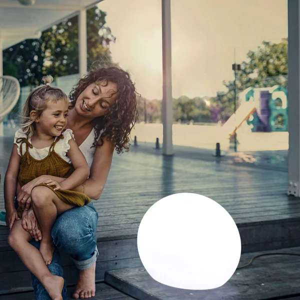 LÂMPADA EXTERIOR ESFÉRICA BULY 50 LUZ FRIA CABO