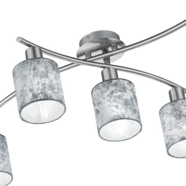 TETO TETO 5 LUZES PICCOLO PRATA