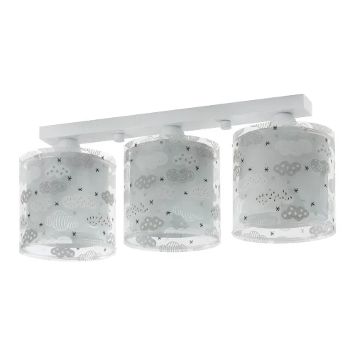 TETO INFANTIL 3 LUZES DE NUVENS CINZA