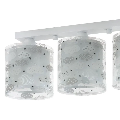 TETO INFANTIL 3 LUZES DE NUVENS CINZA