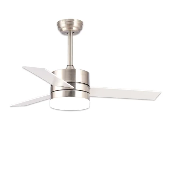 VENTILADOR TETO LEVOU LORENZO 16W 3 PÁS DE NÍQUEL