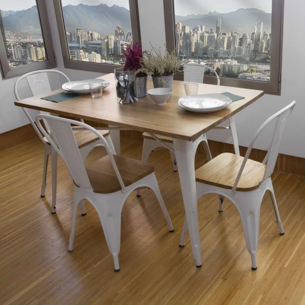 TABELA JOSEPHINE WHITE WOOD 80x80 CM