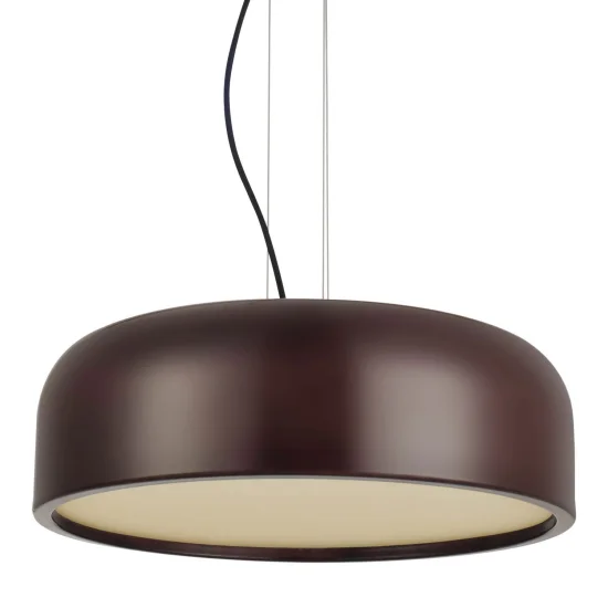 LÂMPADA DE TETO ROTULADA CAFÉ/BRANCO