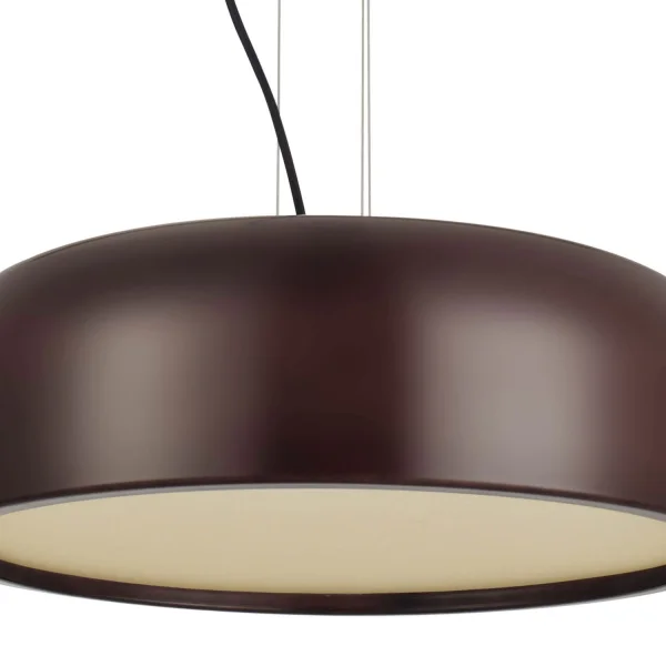 LÂMPADA DE TETO ROTULADA CAFÉ/BRANCO