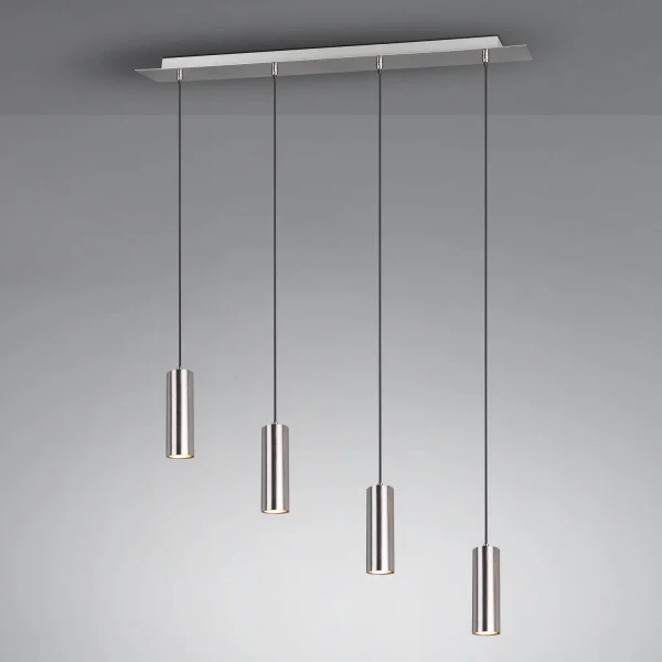 ENXERTO DE LÂMPADA DE TETO 4 LUZES DE NÍQUEL FOSCO