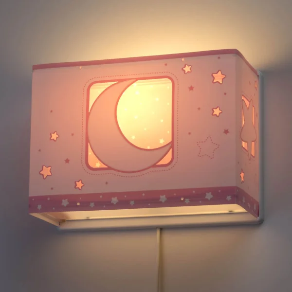 LÂMPADA DE PAREDE LUA ROSA