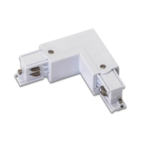 CONECTOR TIPO L PARA TRILHO BRANCO TRIFÁSICA