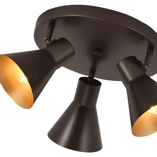 TETO DECORATIVO 3 LUZES CLARENCE MARROM