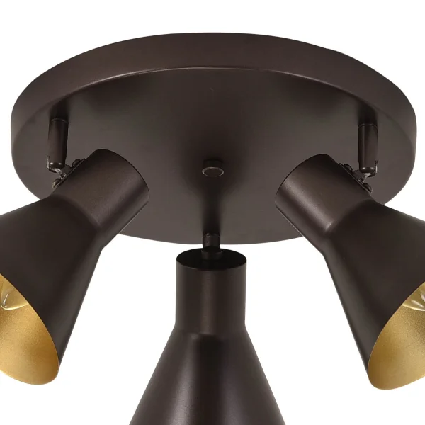 TETO DECORATIVO 3 LUZES CLARENCE MARROM