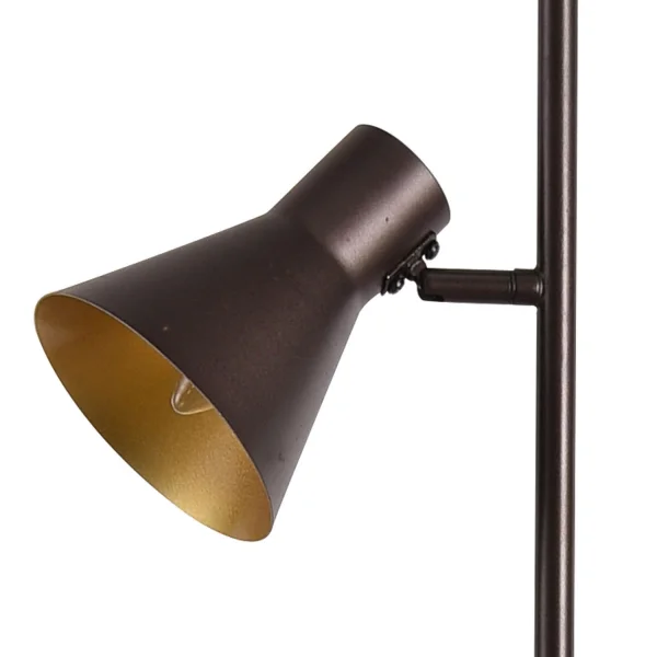 LÂMPADA DE PISO DECORATIVO 2 LUZES DE CLARENCE MARROM