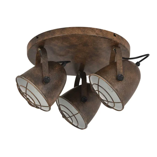 TETO DECORATIVO 3 LUZES MARROM FERRUGEM STUTTGART 2