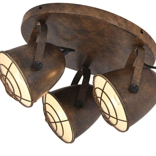 TETO DECORATIVO 3 LUZES MARROM FERRUGEM STUTTGART