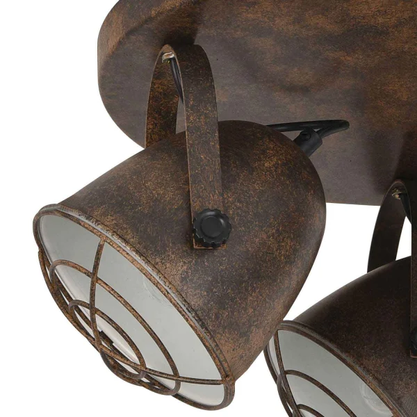 TETO DECORATIVO 3 LUZES MARROM FERRUGEM STUTTGART