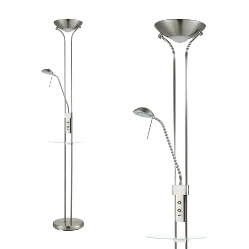CANDEEIRO DE PÉ LED AYMERICK 19W+5W 3000K USB NÍQUEL CANDEEIRO DE PÉ LED AYMERICK 19W+5W 3000K USB NÍQUEL