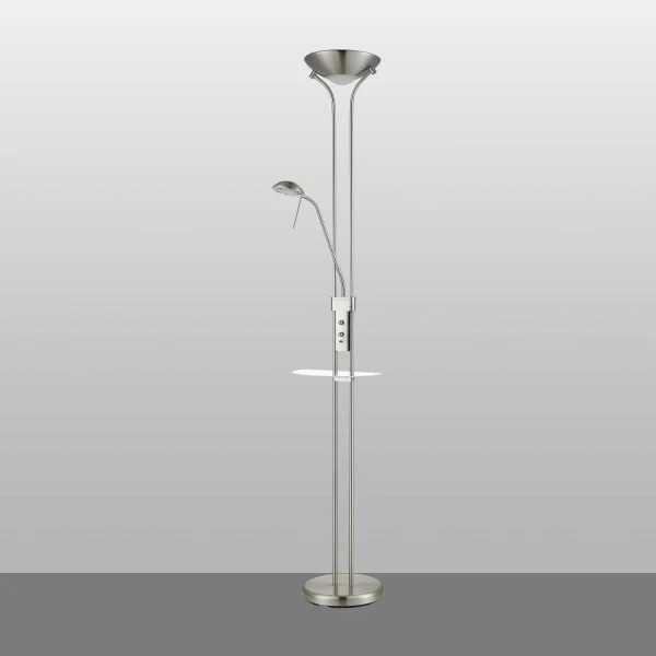 CANDEEIRO DE PÉ LED AYMERICK 19W+5W 3000K USB NÍQUEL CANDEEIRO DE PÉ LED AYMERICK 19W+5W 3000K USB NÍQUEL