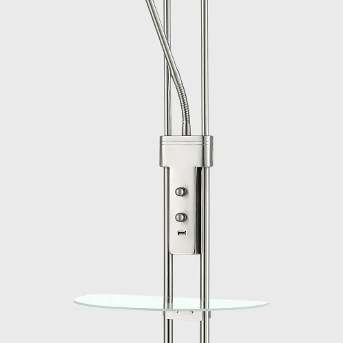CANDEEIRO DE PÉ LED AYMERICK 19W+5W 3000K USB NÍQUEL CANDEEIRO DE PÉ LED AYMERICK 19W+5W 3000K USB NÍQUEL