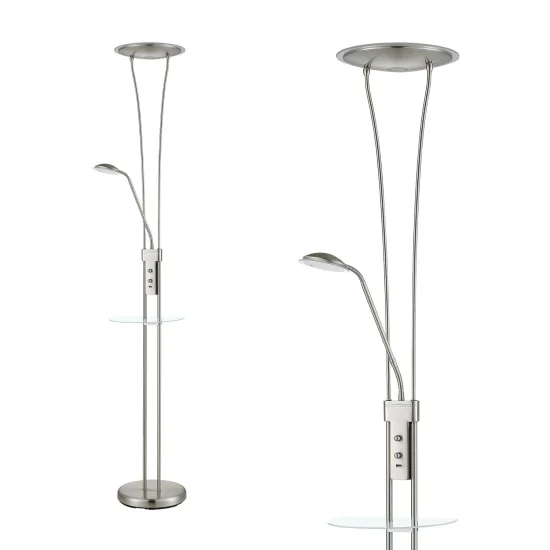 LÂMPADA EM PÉ LED ARTEMIS 18W +5W 3000K USB NÍQUEL 2