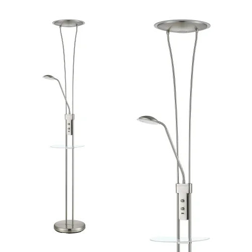 LÂMPADA EM PÉ LED ARTEMIS 18W +5W 3000K USB NÍQUEL