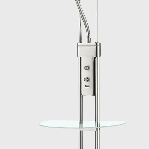 LÂMPADA EM PÉ LED ARTEMIS 18W +5W 3000K USB NÍQUEL