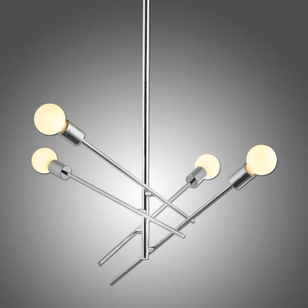 LÂMPADA DE TETO RIGEL 4 LUZES CROMADAS