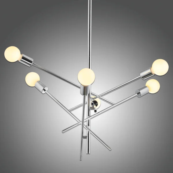 LÂMPADA DE TETO RIGEL 6 LUZES CROMADAS