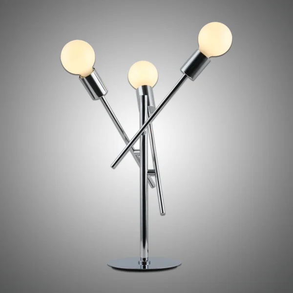 LÂMPADA DE MESA RIGEL 3 LUZES CROMADAS