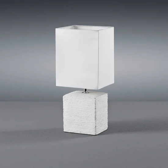 HOWARD LÂMPADA DE MESA ENVELHECIDA CERÂMICA BRANCA 2