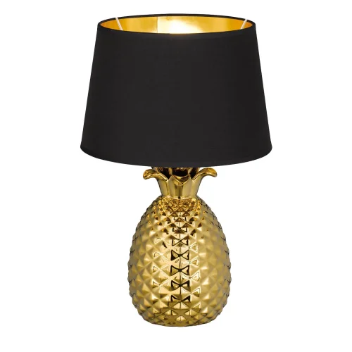 LÂMPADA DE MESA ANANAS OURO CERÂMICO 43CM
