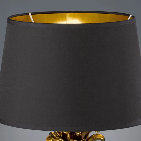 LÂMPADA DE MESA ANANAS OURO CERÂMICO 43CM