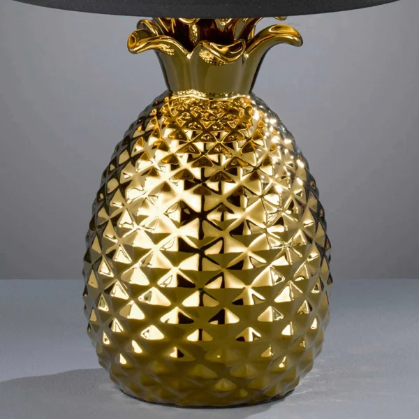 LÂMPADA DE MESA ANANAS OURO CERÂMICO 43CM