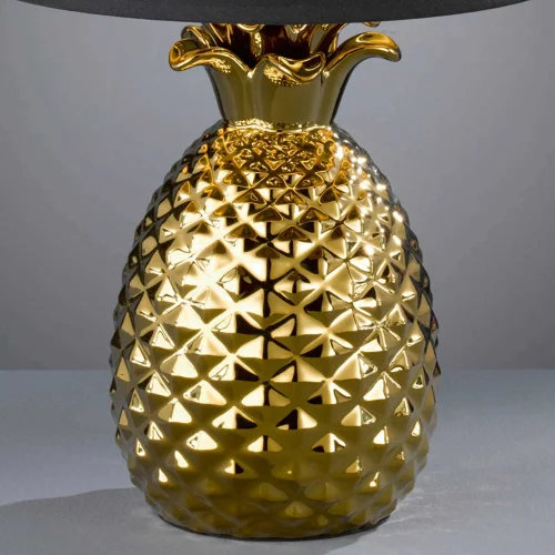 LÂMPADA DE MESA ANANAS OURO CERÂMICO 43CM