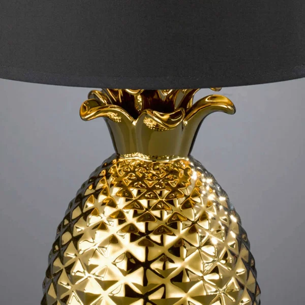 LÂMPADA DE MESA ANANAS OURO CERÂMICO 43CM