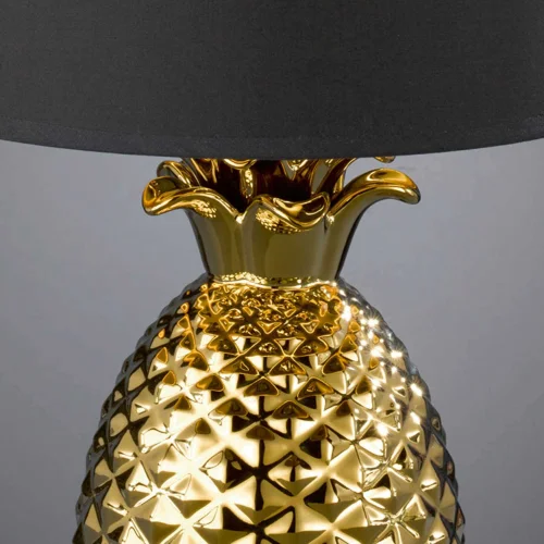 LÂMPADA DE MESA ANANAS OURO CERÂMICO 43CM