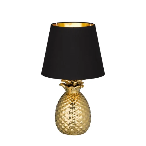 LÂMPADA DE MESA ANANAS OURO CERÂMICO 35CM
