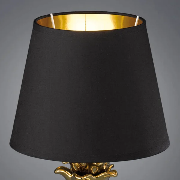 LÂMPADA DE MESA ANANAS OURO CERÂMICO 35CM