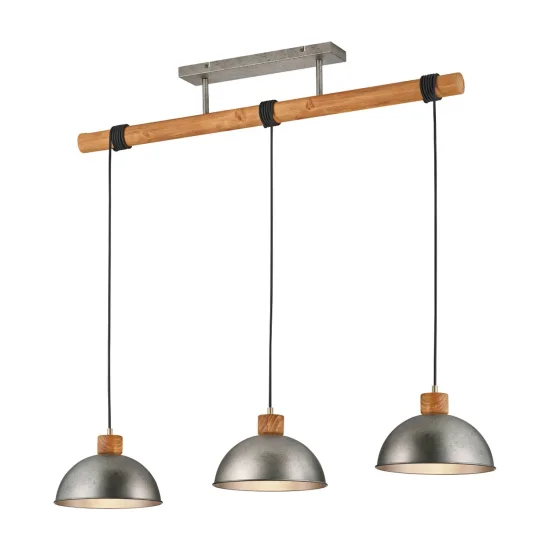 LÂMPADA DE TETO 3 LUZES JANO METAL ANTIGO NÍQUEL 2