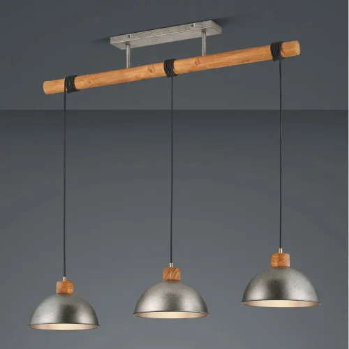 LÂMPADA DE TETO 3 LUZES JANO METAL ANTIGO NÍQUEL