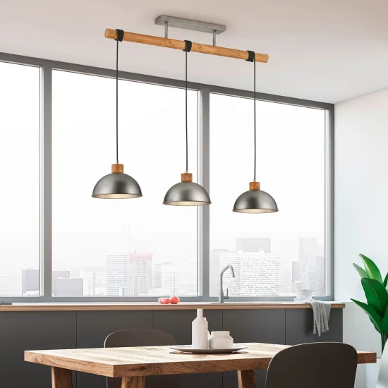 LÂMPADA DE TETO 3 LUZES JANO METAL ANTIGO NÍQUEL