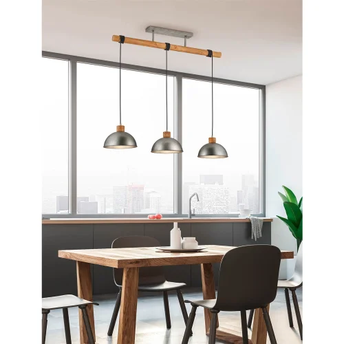 LÂMPADA DE TETO 3 LUZES JANO METAL ANTIGO NÍQUEL