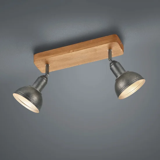 HOLOFOTES 2 LUZES JANO METAL NÍQUEL ANTIGO 2