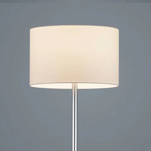 VASSOURA DE LÂMPADA DE PISO C/FLEXO TELA BRANCA DE METAL