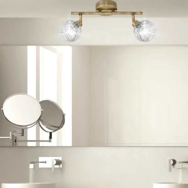 DESTAQUE DE COURO QUINN 2-LIGHT