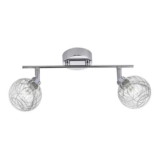 HOLOFOTES DE QUINN CROMADO DE 2 LUZ 2